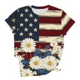 thumbnail image 5 of BRGZLK Women's 4th of July Shirt 2026 Casual Soft Lightweight Comfortable American Flag and Floral Print Patriotic Graphic Short Sleeve Round Neck Tees Women Summer Outfits F XL, 5 of 5
