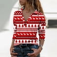 thumbnail image 2 of Blusa informal de manga larga con cuello en V y estampado floral para mujer Pompotops  FGAJ16260, 2 of 5