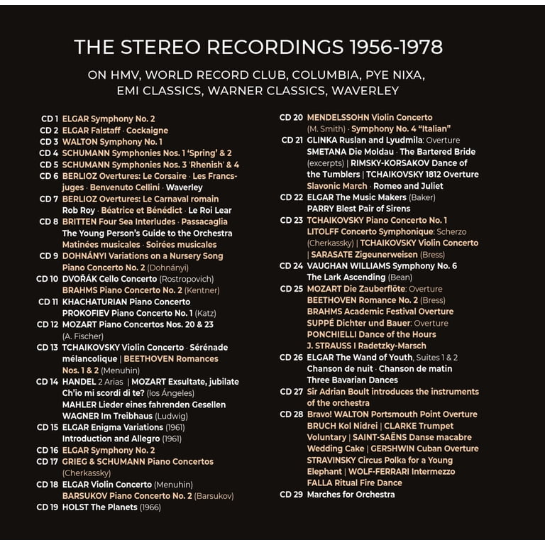 Sir Adrian Boult - Complete Stereo Recordings on Warner Classics
