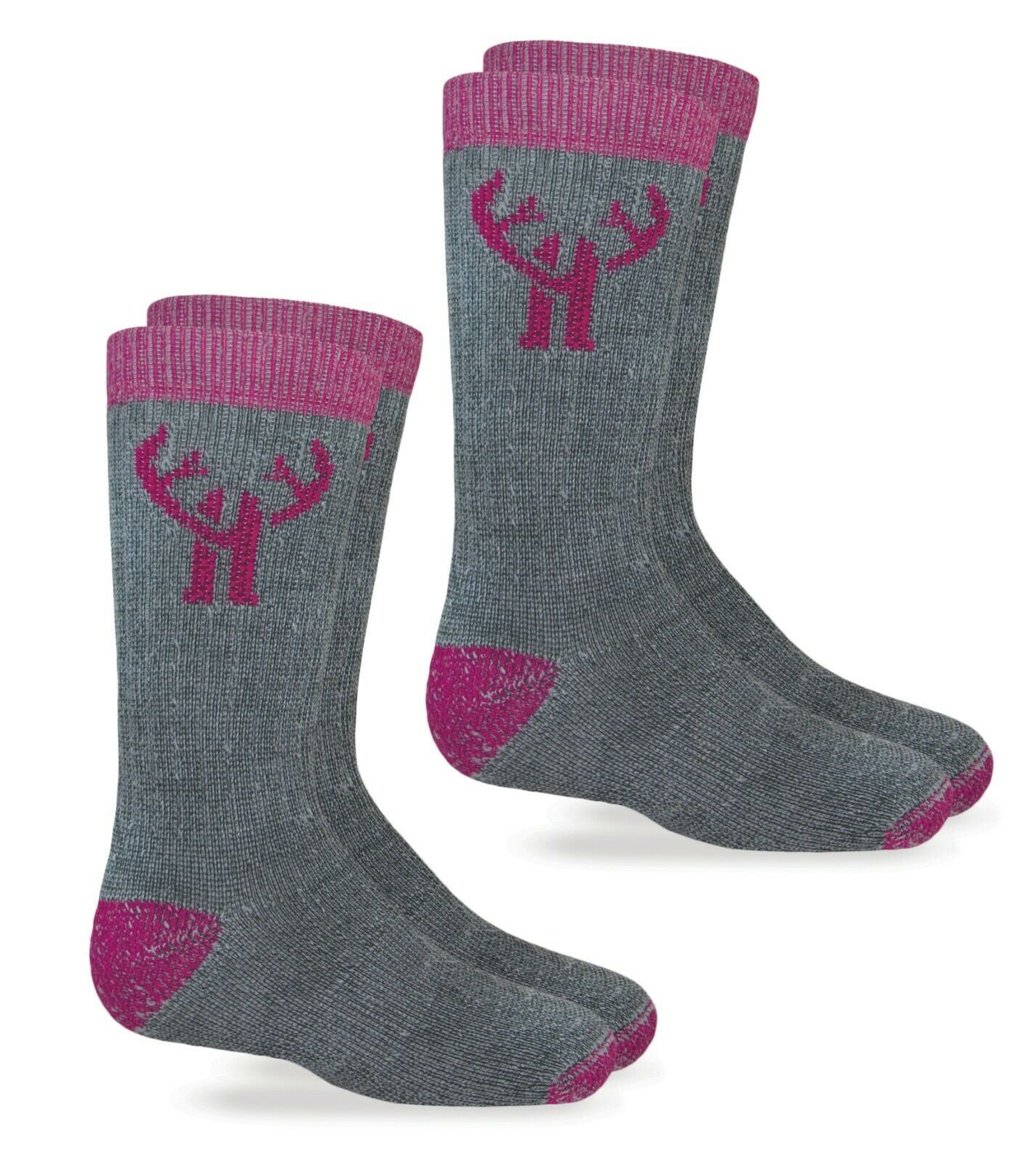 New 2 Pack Ultra-Dri Women’s 20% Merino Wool Blend Socks Size 6-9 Pink/Purple 