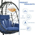 thumbnail image 2 of Egg Chair with Stand Indoor Outdoor – Hanging Wicker Swing Chair, Patio Hanging Basket Chair with Cushion, All-Weather Rattan Hammock Chair for Bedroom Living Room Balcony, 2 of 9