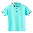 thumbnail image 7 of NAISIBABY Boys Polo Shirt, Short Sleeve Cotton Soft Button Collared School Uniform Pique Shirt Green 7T, 7 of 7