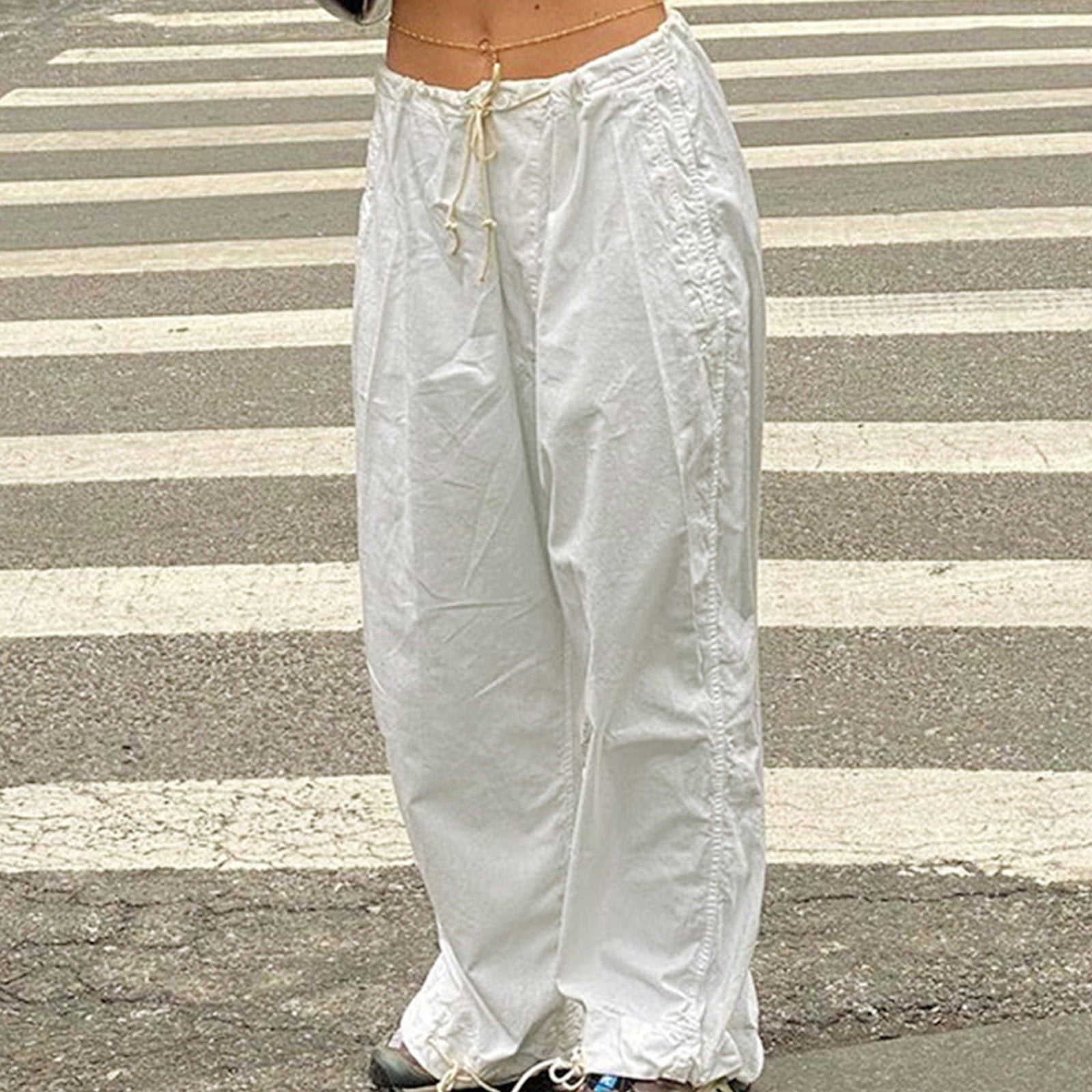 CAICJ98 Sweatpants Women Women's Drawstring Waist Striped Side Jogger  Sweatpants with Pocket White,S - Walmart.com