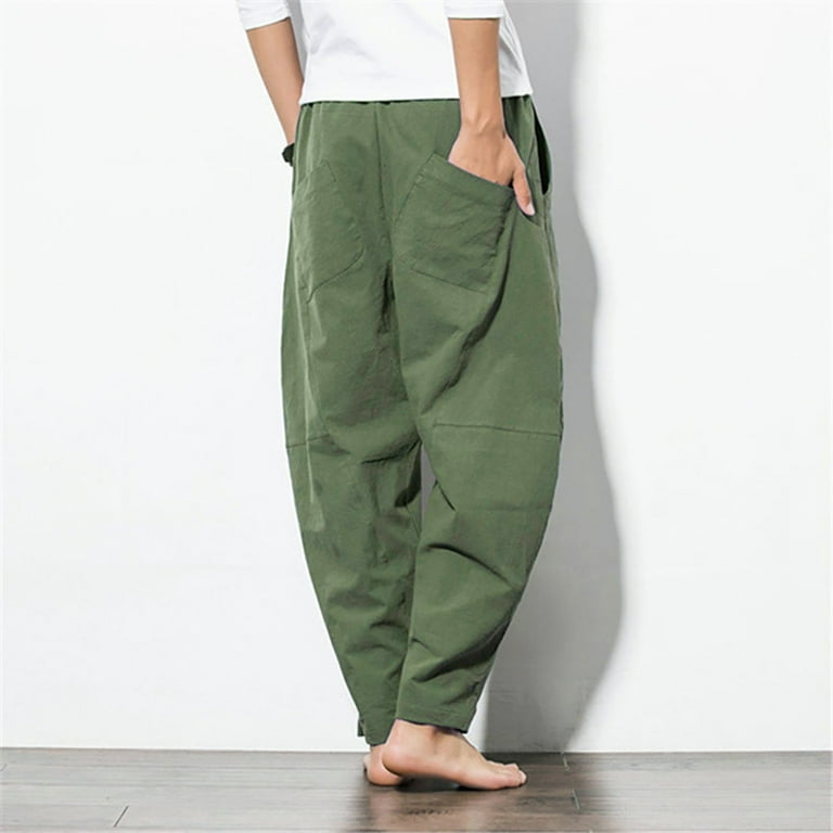 CharmkpR  Solid Loose Elastic Cuff Drawstring Waist Pants With