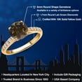 thumbnail image 2 of Gem Stone King 10K Yellow Gold Brown Smoky Quartz and Lab Grown Diamond Engagement Ring for Women | 2.00 Cttw | Round 8MM | Gemstone Birthstone | Size 5, 2 of 6