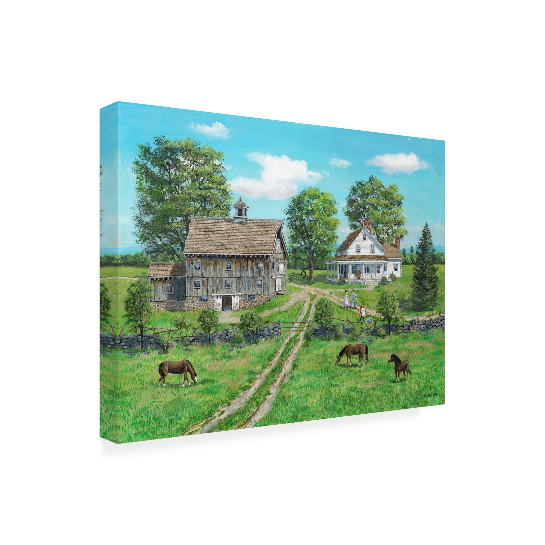 Canvas Wall Art - Bob Fair 'Lets See The Horses' Wall Art for Living Room, Bedroom, or Office Décor by Trademark Fine Art - 47 x 35 Inches