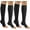 A- Black, variant on Zipper Compression Socks Women & Men - 2Pairs Calf Knee High 15-20mmHg Open Toe Compression Stocking suit for Walking