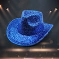 thumbnail image 2 of Women's Hats Blue Cowgirl Hats Women Sequin Cowgirl Hat Sparkly Cowboy Hat Bling Hat Disco Cowgirl Hat, 2 of 3