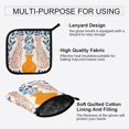 thumbnail image 3 of Yayeee Oven Mitts and Pot Holder Set of 2 Heat Resistant Kitchen Gloves Baking Hot Pad, Leopards Leaves, 3 of 5