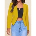 thumbnail image 2 of Women'S Short Blazer, Work/Casual Long Sleeve Front Opening Jacket with Pockets Yellow 4XL, 2 of 6