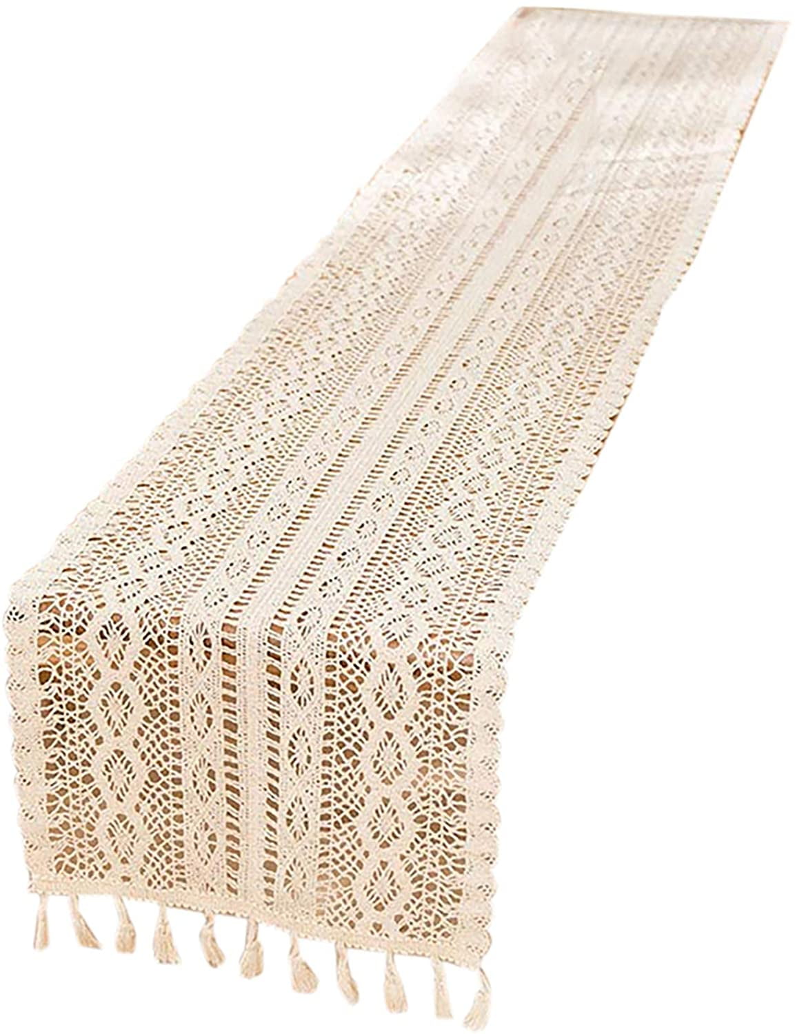 Macrame Table Runner Cotton Crochet Lace Doily Boho Wedding Home Decor 30x160cm 