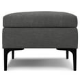 thumbnail image 5 of Rebecca 36 inch Wide Rectangular Coffee Table Storage Ottoman with Lift Up Lid in Slate Grey Polyester linen Look, 5 of 13