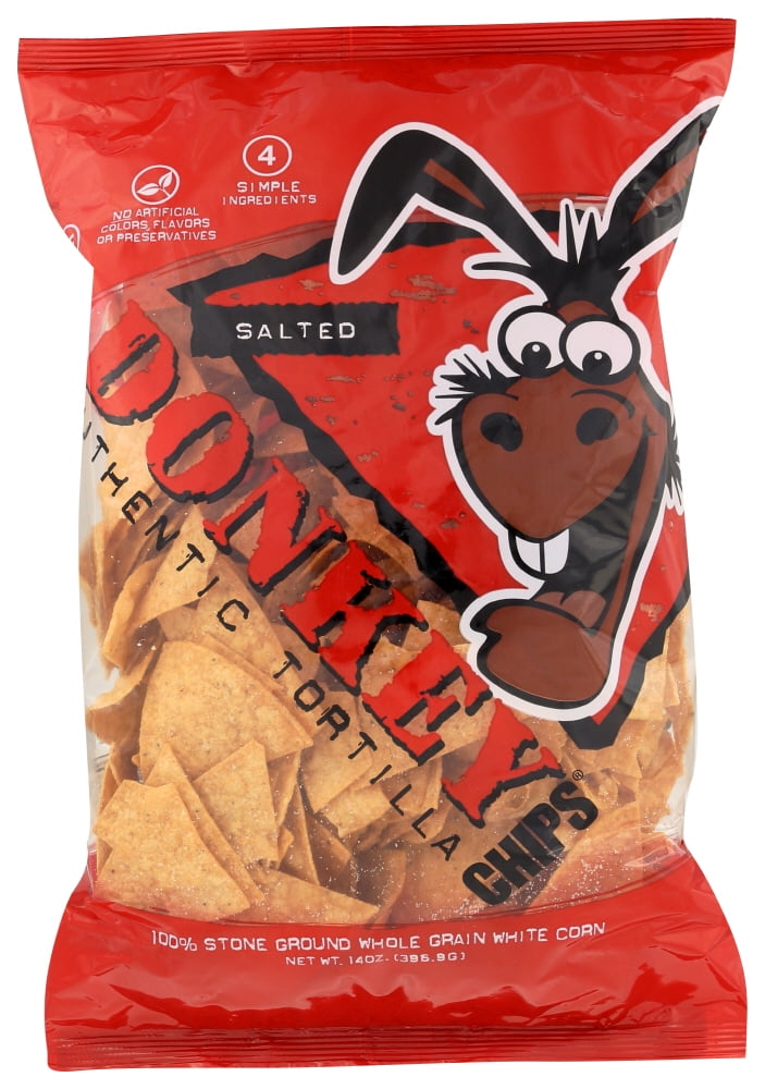 Donkey Chips Salted Tortilla Chips, 14 Oz