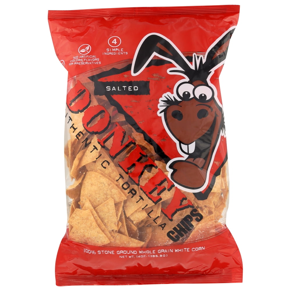 Donkey Chips Salted Tortilla Chips 14 Oz