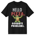 thumbnail image 1 of Teenage Mutant Ninja Turtles Hello Pizza Goodbye Problems Black T-Shirt, 1 of 2