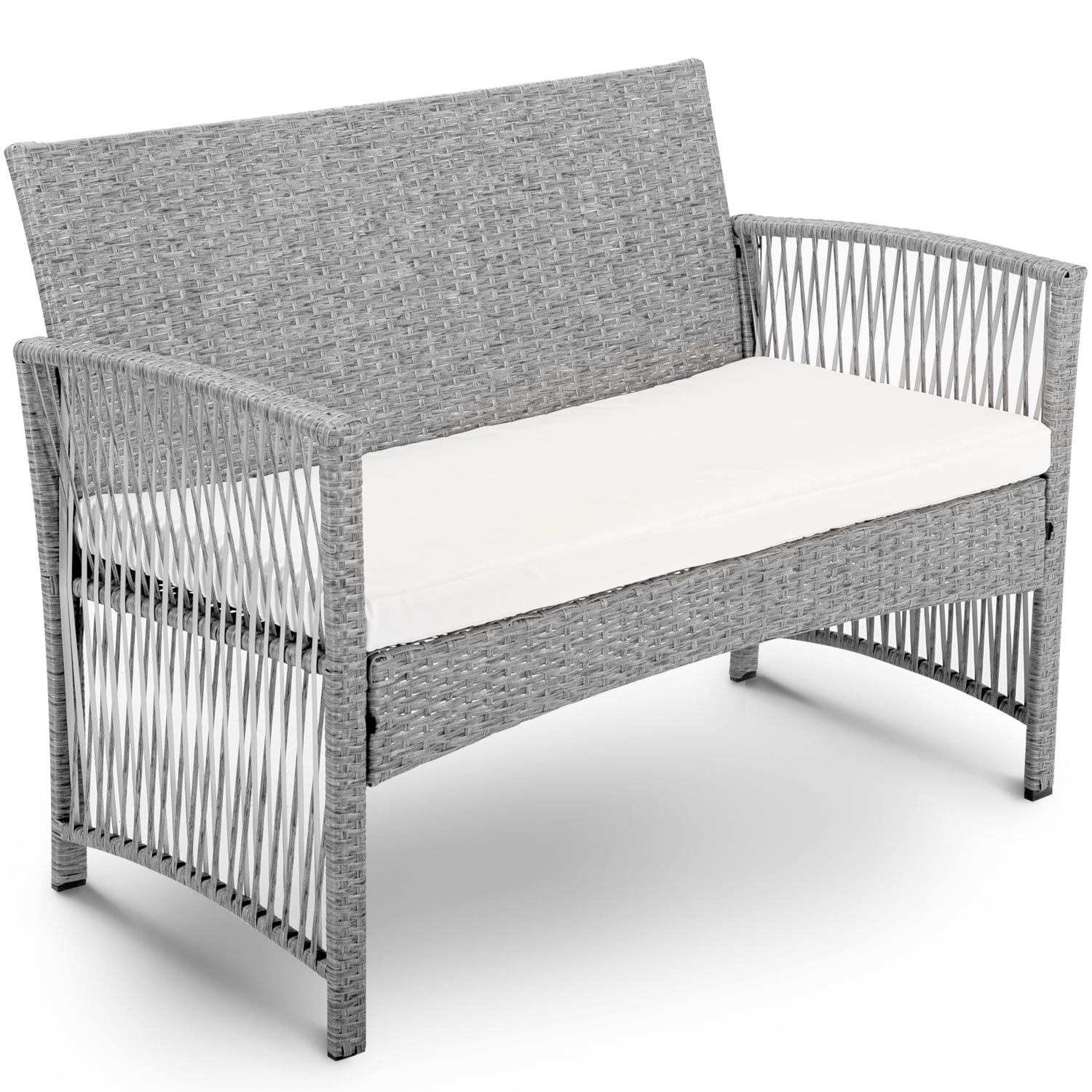 Kepooman 4 PCS Outdoor Rattan Chair & Table Set for Patio Garden, Beige Cushion Kepooman 4 PCS Outdoor Rattan Chair & Table Set for Patio Garden, Beige Cushion