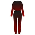 thumbnail image 5 of UAMVSH Jogging Suits for Women Long Sleeve Crew Neck Hoodie Tops with Jogger Pants Trendy Gradient Color 2 Piece Sweatsuit Sets(X-Large,Red 1), 5 of 5
