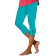 thumbnail image 2 of Capri Leggings for Women 2026 Casual Summer Capris Knee Length Crop Pants Trendy Lightweight Ladies Clothing Turquoise S, 2 of 4