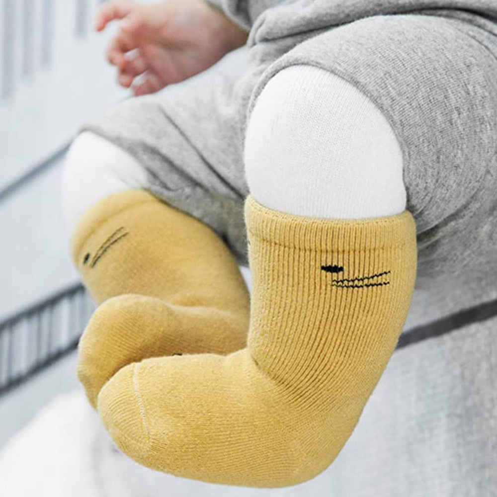 3 Pairs Cotton Unisex-Baby Socks Thick Warm Anti Slip Toddler Soft