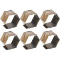 thumbnail image 1 of DII Decorative Geometric Napkin Ring Set, Place Card Holder Brass, 6 Count, 1 of 8