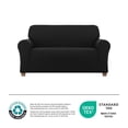 thumbnail image 3 of Encabis SmartFit Pixel Soft Stretch Loveseat, 1 pièce, noir, 3 of 9