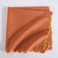thumbnail image 2 of Fingercraft Cloth Napkins, Everyday Use Reversible Scallop Design, Premium Quality Cotton Linen Blend Napkin Set of 6 Perfect for Parties Dinners Weddings Christmas Napkin Cloth 20x20 Inch Rust, 2 of 6