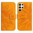 thumbnail image 2 of Cowithday Flip Wallet Cover Case for Samsung Galaxy S23 Ultra 5G Phone, S23 Ultra TPU Case, PU Leather Embossed Sunflower Shockproof Kickstand Slim Magnetic Case for Samsung S23 Ultra 5G 6.8", Yellow, 2 of 12