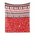 thumbnail image 1 of Christmas Soft Flannel Fleece Throw Blanket, Classical Nostalgic Noel Pattern with Geometric Shapes and Snowflakes Artwork, Cozy Plush for Indoor and Outdoor Use, 50" x 70", Red White, by Ambesonne, 1 of 6