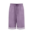 thumbnail image 4 of Tfken Girls Comfortable Pants Elastic Waist Stretchy Trousers Loose Pants With Pockets Fashion Lightweight Drawstring Daily Casual Wear Clothes Size 13-14 Years Purple, 4 of 4