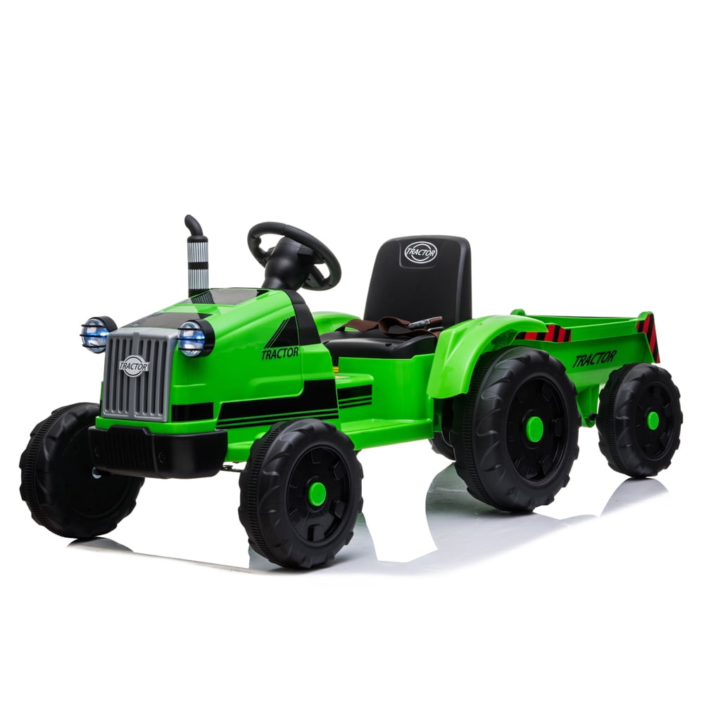 Details about   12V Toy Tractor W/Trailer 3-Gear-Shift Ground Loader Ride On with LED Lights MP3 