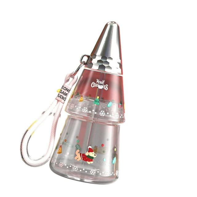 Vaso para beber con y tapa, vaso para agua, forma de de Navidad para niñas, niños, adultos