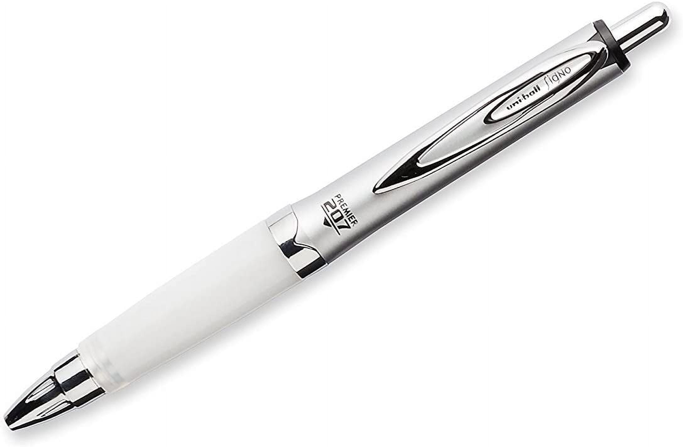 Uni-Ball 207 Premier Retractable Gel Rollerball Pen, 0.7mm, Medium Point, Black Ink (6 Pack, Black)