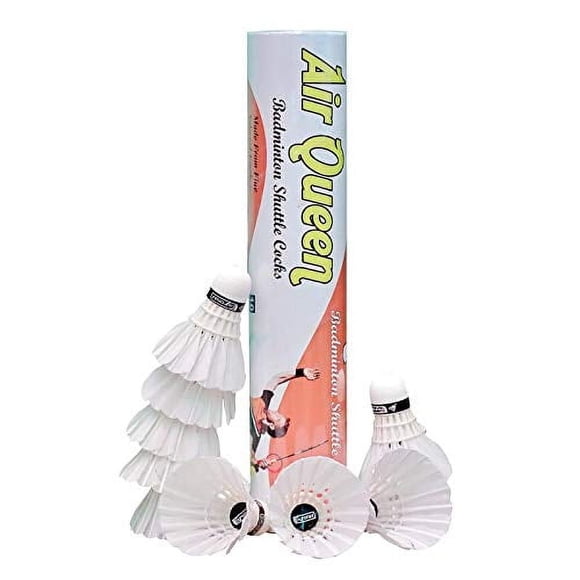 Gyronax Air Queen Volant de Badminton / Blanc, Lot de 10, Fabriqué avec des Matériaux de Qualité Supérieure