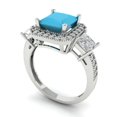 thumbnail image 2 of Three-Stone Engagement Ring for Women - 3.005ct Simulated Turquoise in 14K White Gold Promise Ring, 2 of 6