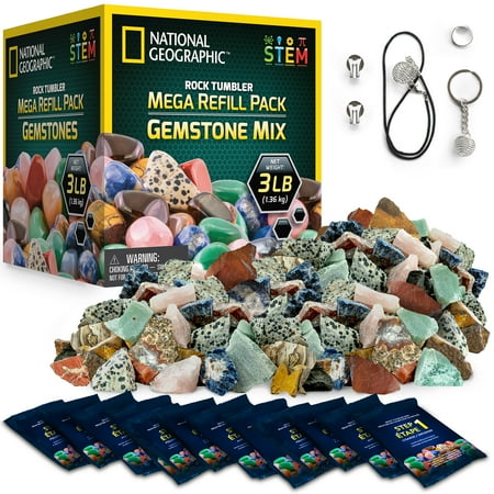 Blue Marble Multicolor Amethyst, Quartz NATIONAL GEOGRAPHIC Rock Tumbler Refill Kit, 3 lb