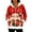 Deep Red, variant on Women's Casual Fashion Long-Sleeve Zip-Up Fleece Hooded Cardigan with Christmas Print, Cozy and Warm for Winter Season,Red,S