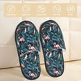 thumbnail image 2 of Fotbe Flamingos And Birds Pantuflas Peludas para Mujer con Estampado, Zapatillas de Peluche, Zapatos de Invierno para Casa, Uso Interior y Exterior-Large, 2 of 8