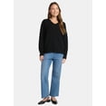 thumbnail image 2 of Time and Tru Women's V Neck Pullover Sweater, Lightweight, Sizes XS-XXXL, 2 of 5