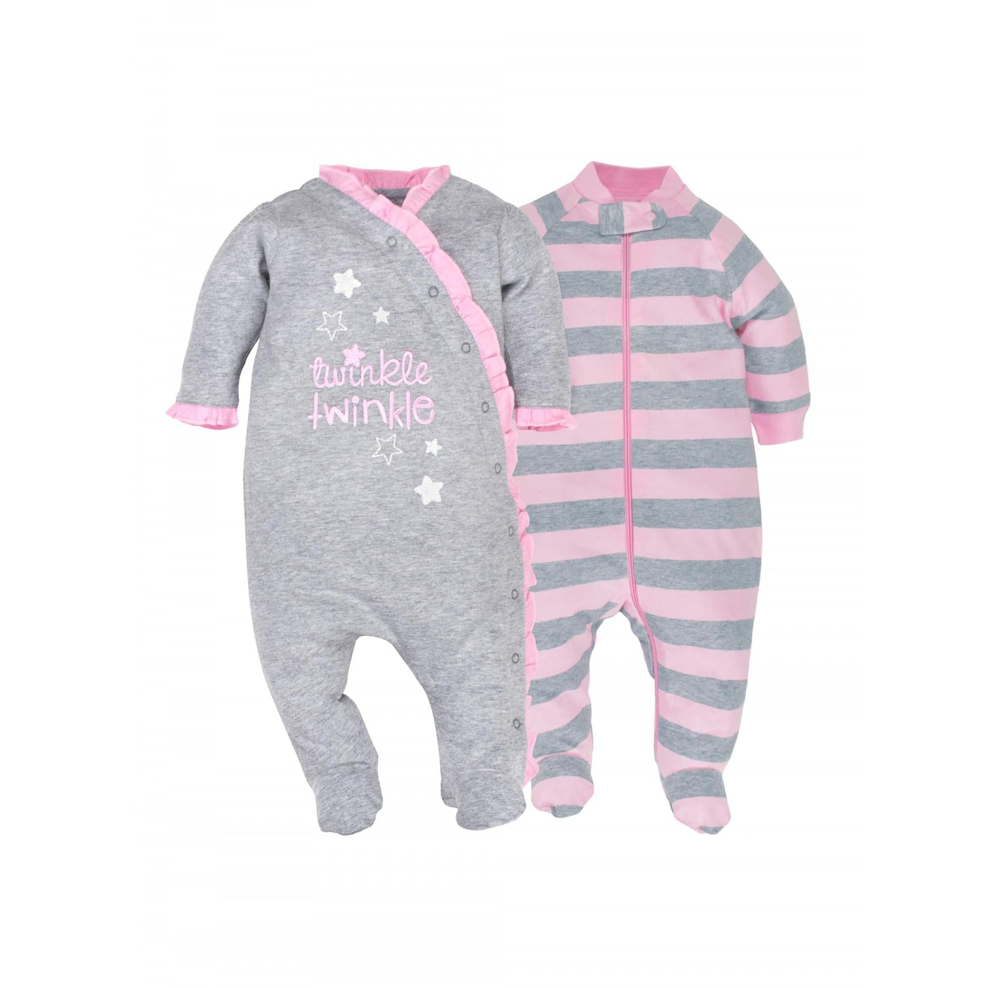 GERBER Baby Girls 2-Pack Organic Sleep N Play