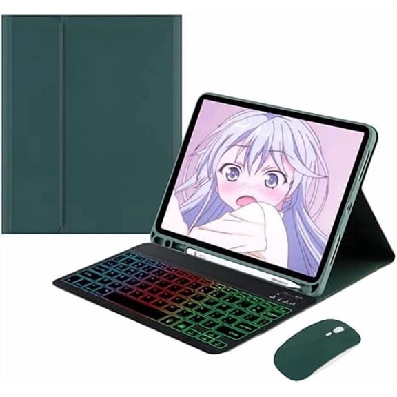 Samsung Tab S6 Lite 10.4" Backlit Keyboard Case with Detachable BT Keyboard - Green