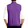 thumbnail image 4 of Mens V Neck Knitted Sweater Vest Sleeveless Button Down Cardigan Classic Business Casual Gilet Spring Fall Purple L, 4 of 10