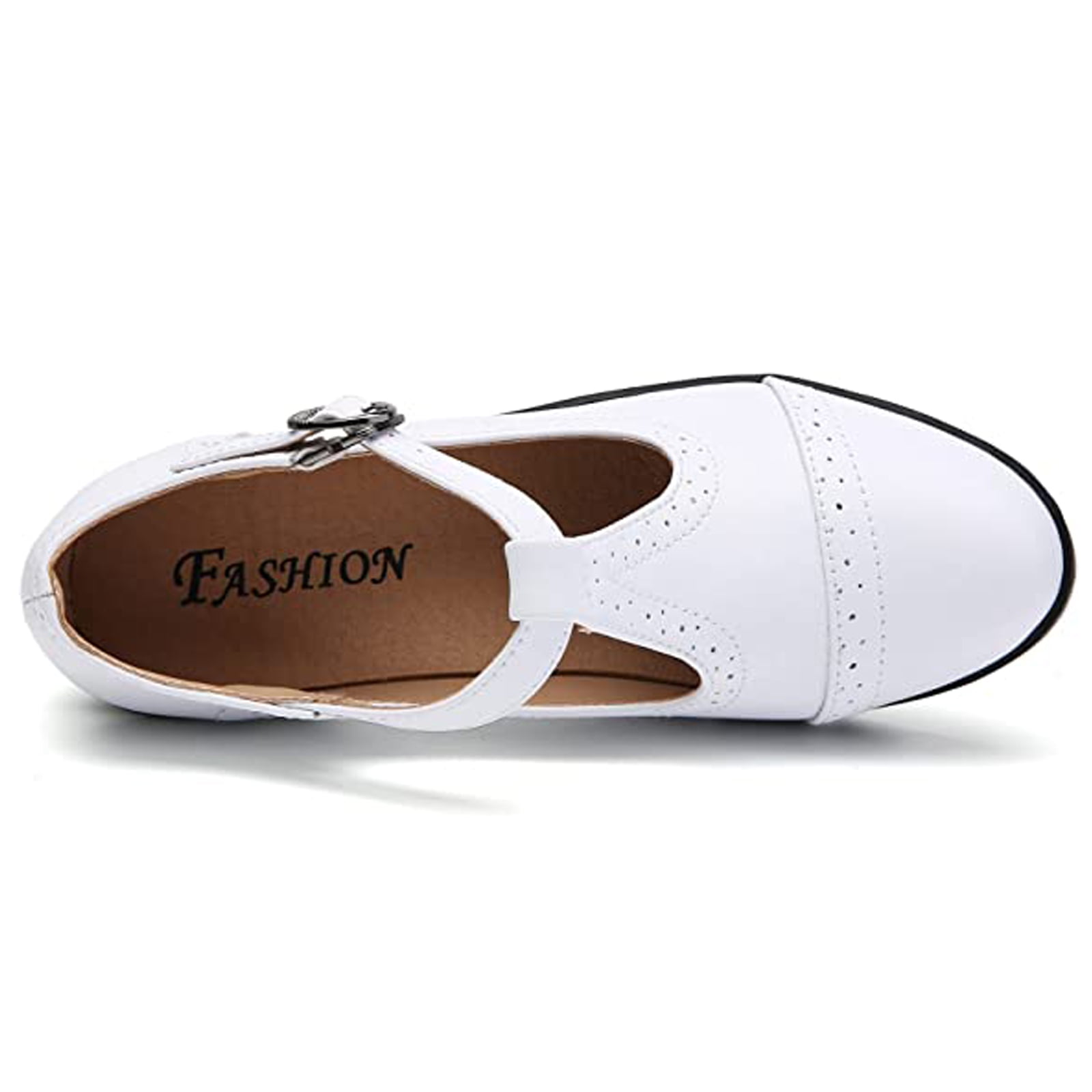 DADAWEN Women's Mary Jane Pumps Block Heel Platform Oxfords