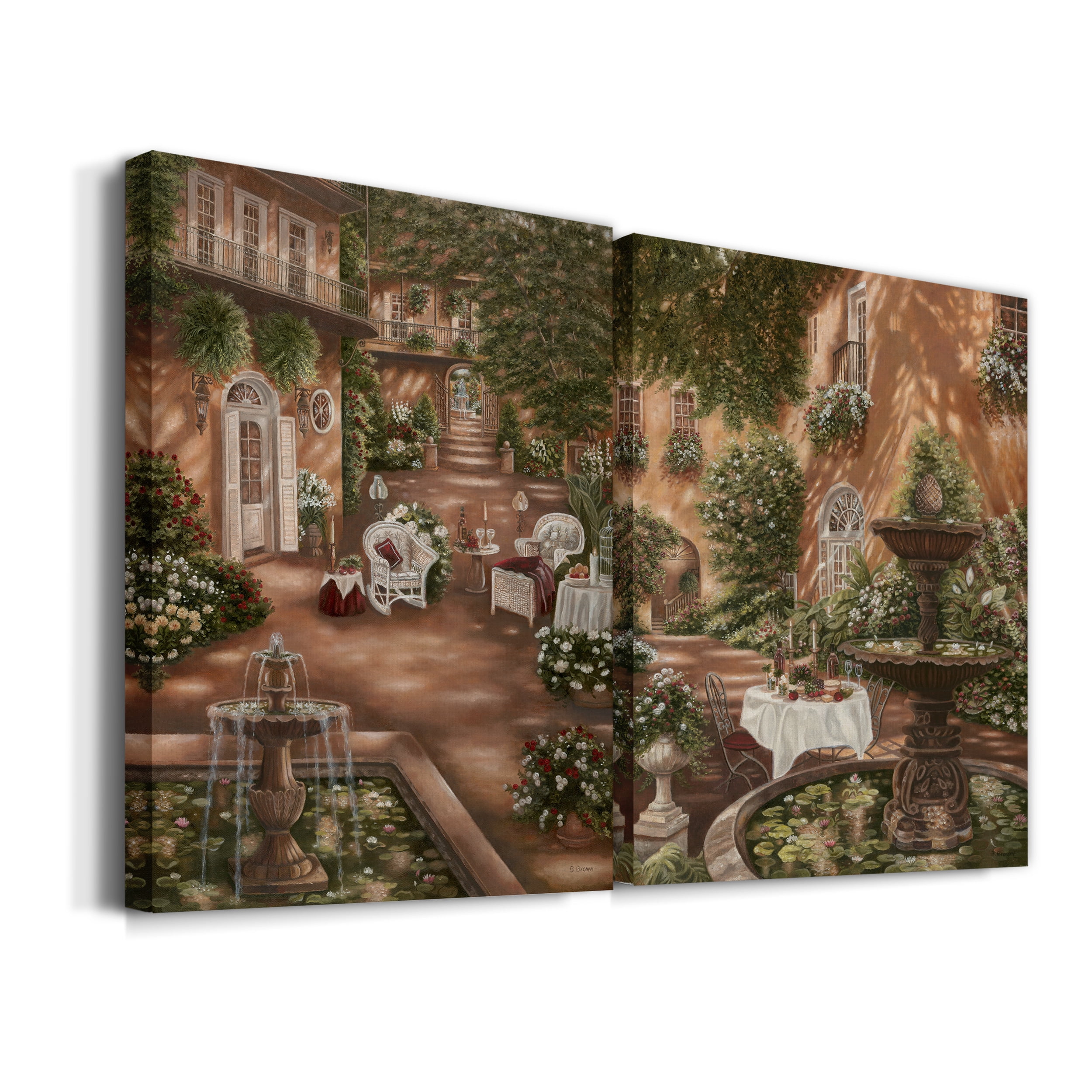 Evening Cocktails I Premium Gallery Wrapped Canvas - Ready to Hang - Set of 2 - 8 x 12 Each