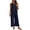 Dark Blue, variant on Womens Boho Chic Palazzo Pants Set - Linen Back Hollow Out Tank Top & Elastic Waist Vacation Outfit Summer Beach Outfit Summer Saving ,S,Dark Blue