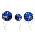 thumbnail image 3 of Kurt Adler 80MM Glass Shiny Blue Gemmed Onion, Finial and Ball 3-Piece Ornament Set, 3 of 5
