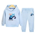 thumbnail image 2 of Karoyedx Pant Sets for Toddlers Boys Clothes Dinosaur Boy Clothes Fall Winter Outfits Long-sleeved Hooded Sweatshirt Pants 2Pcs Set Light Blue Size,3-4 Years, 2 of 5