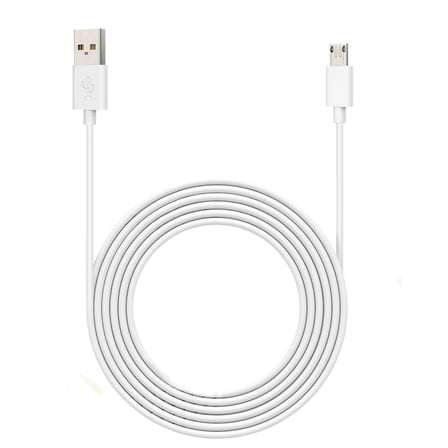 Sourcingbay 25ft USB to Micro USB Extension Power Cable Compatible for Wyze Cam, Oculus Go, Yi Home Camera, Kasa Cam Security Camera, White