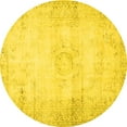 thumbnail image 1 of Ahgly Company Machine Washable Indoor Round Persian Yellow Traditional Area Rugs, 5' Round, 1 of 4