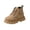 Khaki, variant on Unisex Kids Lace-Up Ankle Booties Boys Girls Side Zipper Platform Short Boots Breathable Anti-Slip Soft Daily Footwear for Big Kids Autumn School