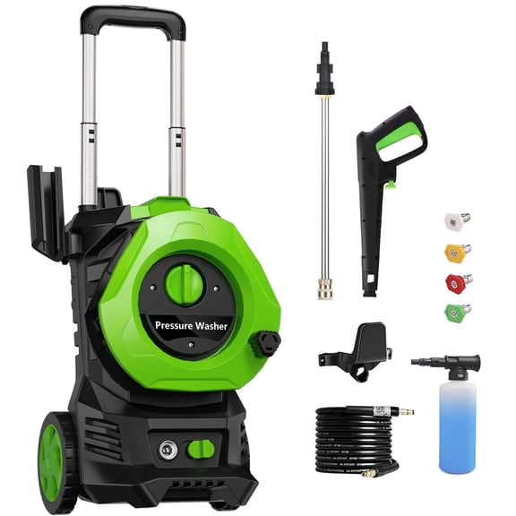 4200 PSI 2.5 GPM Pressure Washer, Lightweight Mobile Power Washer with 25FT High Pressure Hose, Multiple Spray Modes and Foam Tank for Car, RV, Fence, Patio, Driveway, Roof, Window Cleaning